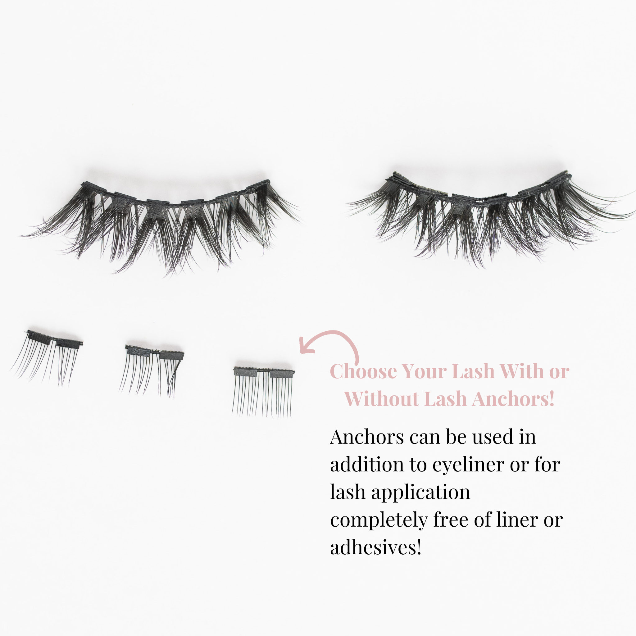 Wispy Magnetic Eyelashes with Anchors