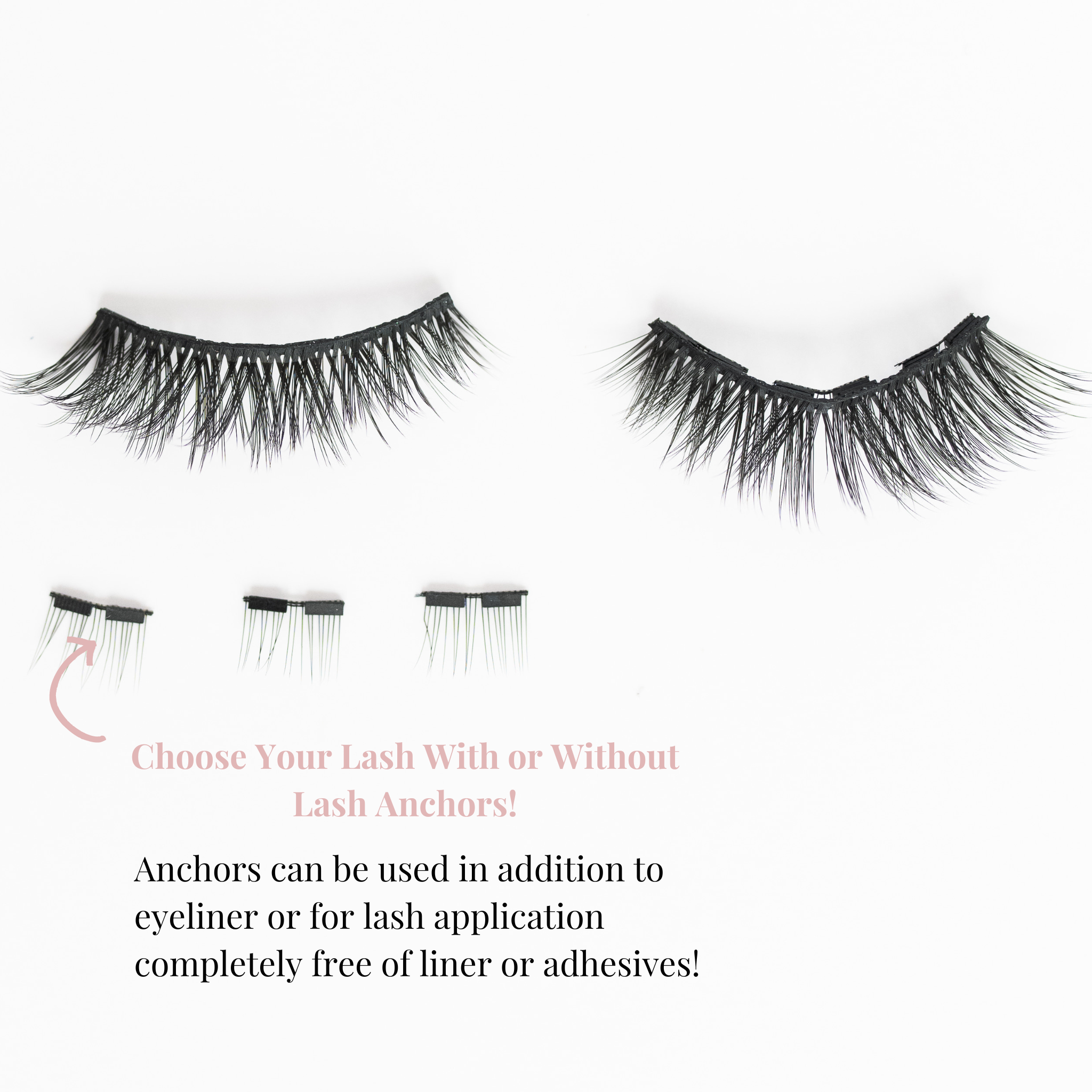 Cat eye magnetic eyelashes with Anchor Magnets