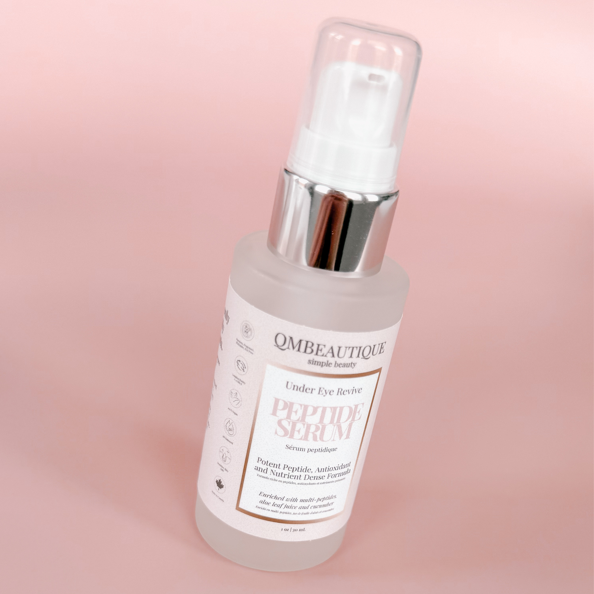 Peptide Eye Serum. Face Serums. Canada. Clean Beauty. Leaping Bunny Certified. Vegan. 