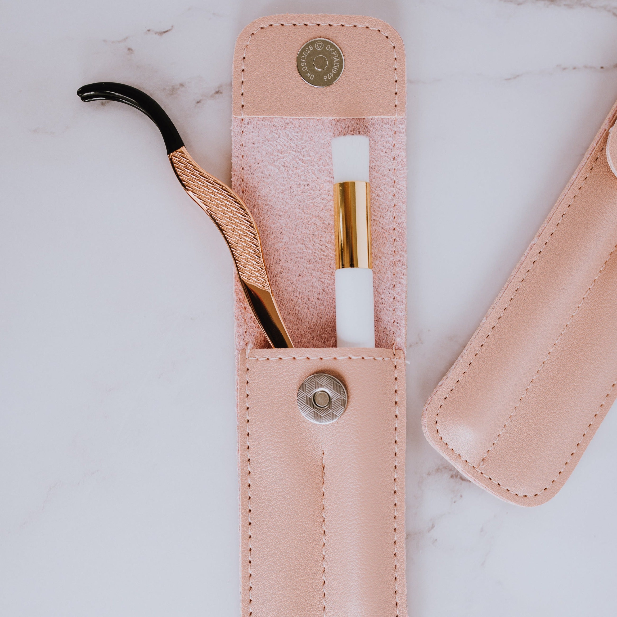 Lash Maintenance Kit. Lash Cleaning Kit. LashStash Essentials Set - Gold Tweezer, Cleansing Brush & Storage Bag. Eyelash Cleaning Kit. Eyelash Cleaner. Eyelash Tweezer. Makeup Kit. Travel Kit. Eyelash Kit.