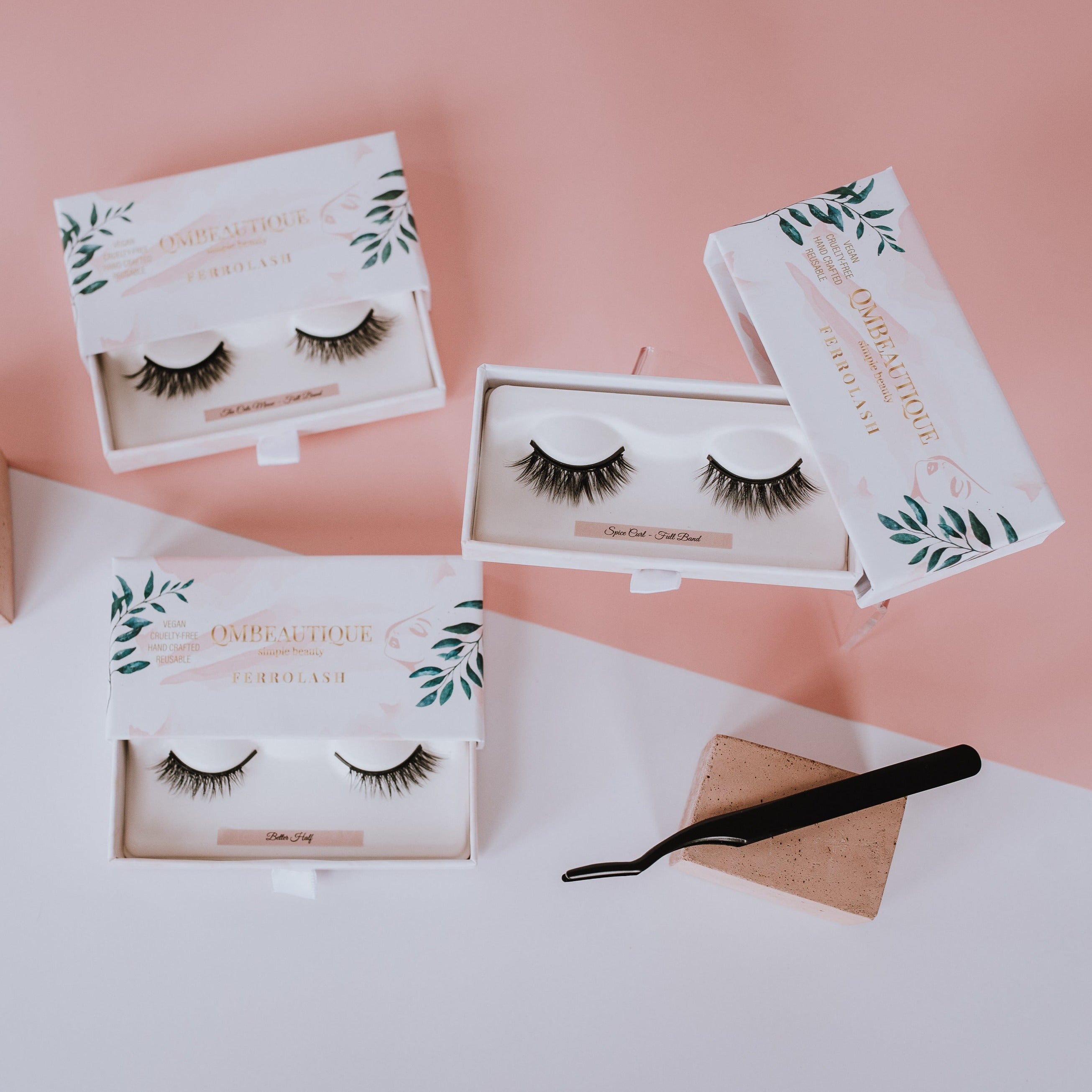 Ethical Cruelty Free Sustainable Eyelashes. Magnetic Eyelash False Lash Application Tweezers